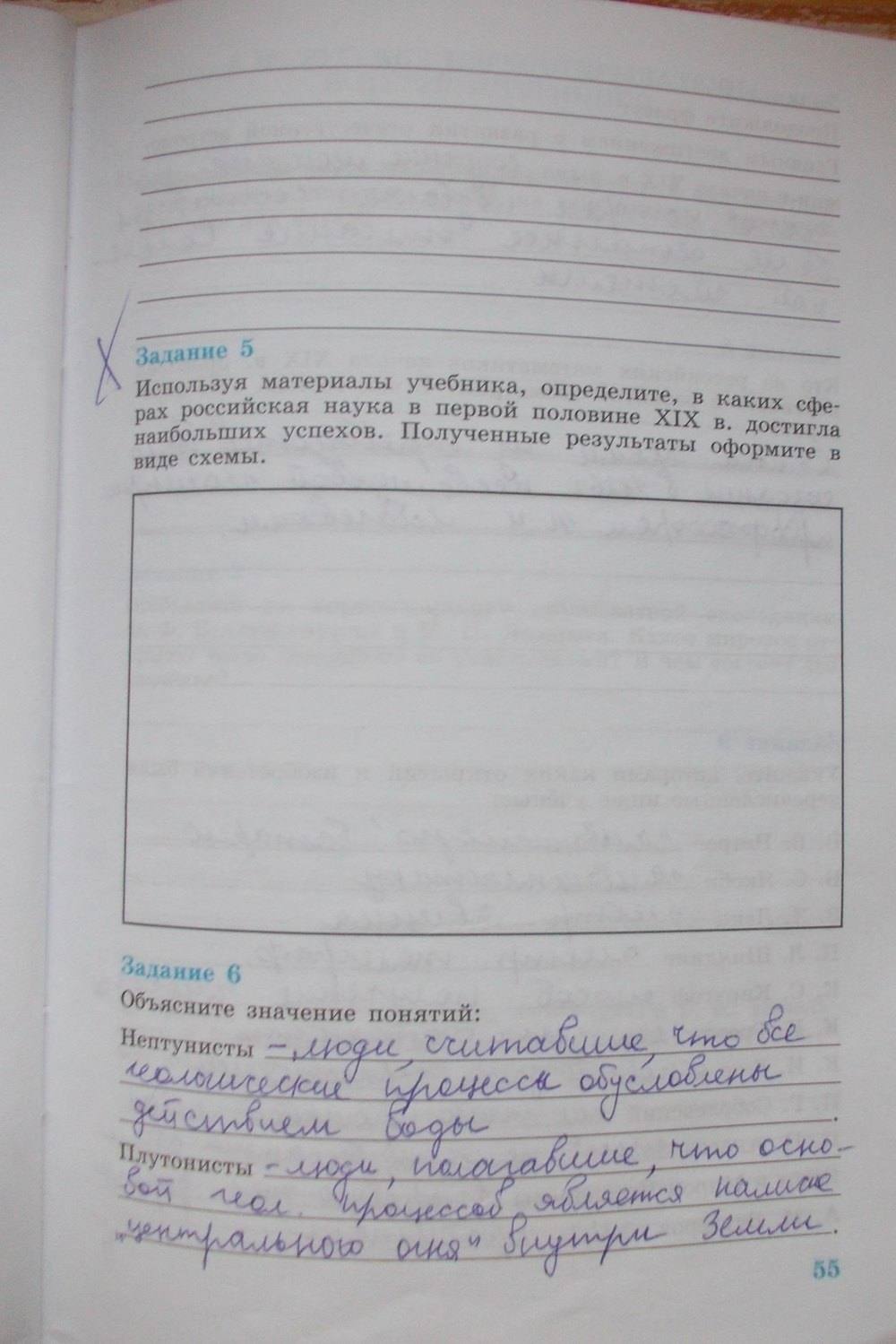 Рабочая тетрадь, 8 класс, Мищенко Т.М., 2014, задание: стр. 55