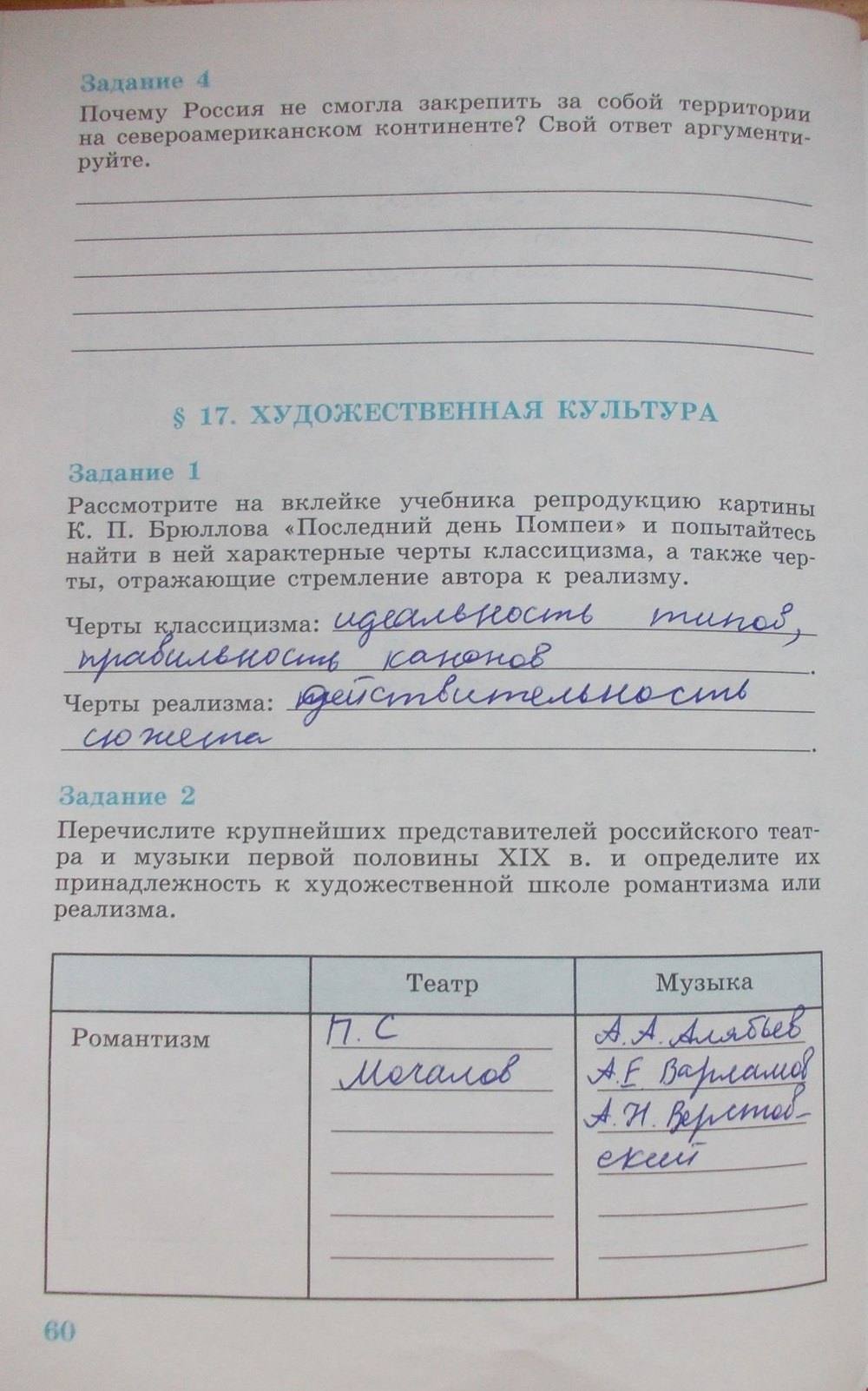 Рабочая тетрадь, 8 класс, Мищенко Т.М., 2014, задание: стр. 60