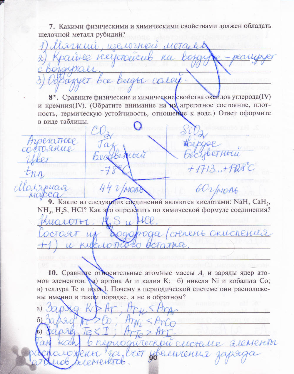 Рабочая тетрадь, 8 класс, Мищенко Т.М., 2014, задание: стр. 90