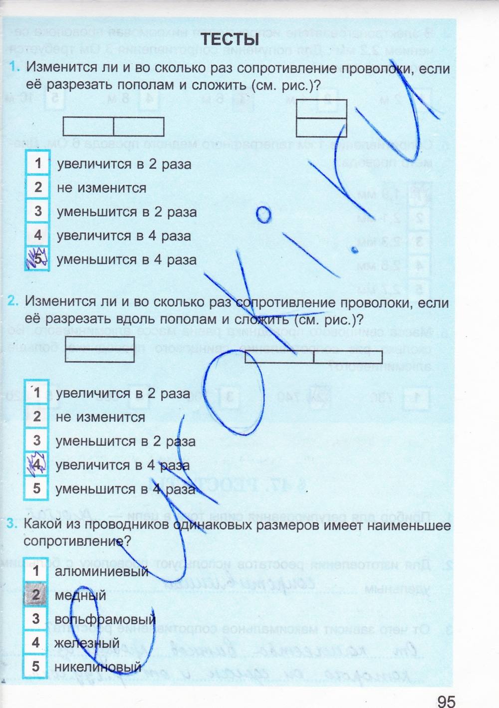 Рабочая тетрадь, 8 класс, Мищенко Т.М., 2011, задание: стр. 95