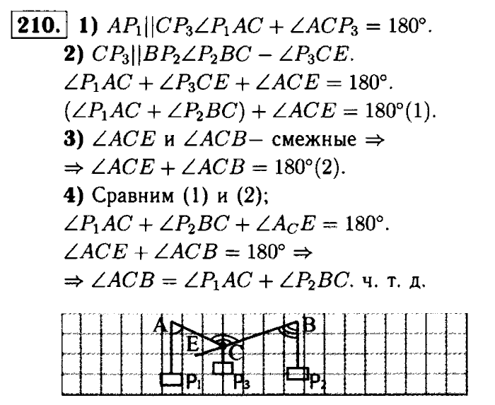 Геометрия, 8 класс, Атанасян, Бутузов, Кадомцев, 2003-2012, Геометрия 7 класс Атанасян Задание: 210