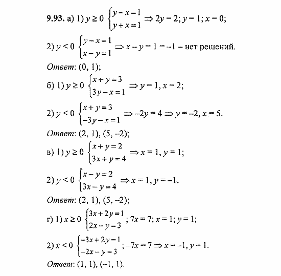 Сборник задач, 8 класс, Галицкий, Гольдман, 2011, Системы линейных уравнений и системы, сводящиеся к ним Задание: 9.93