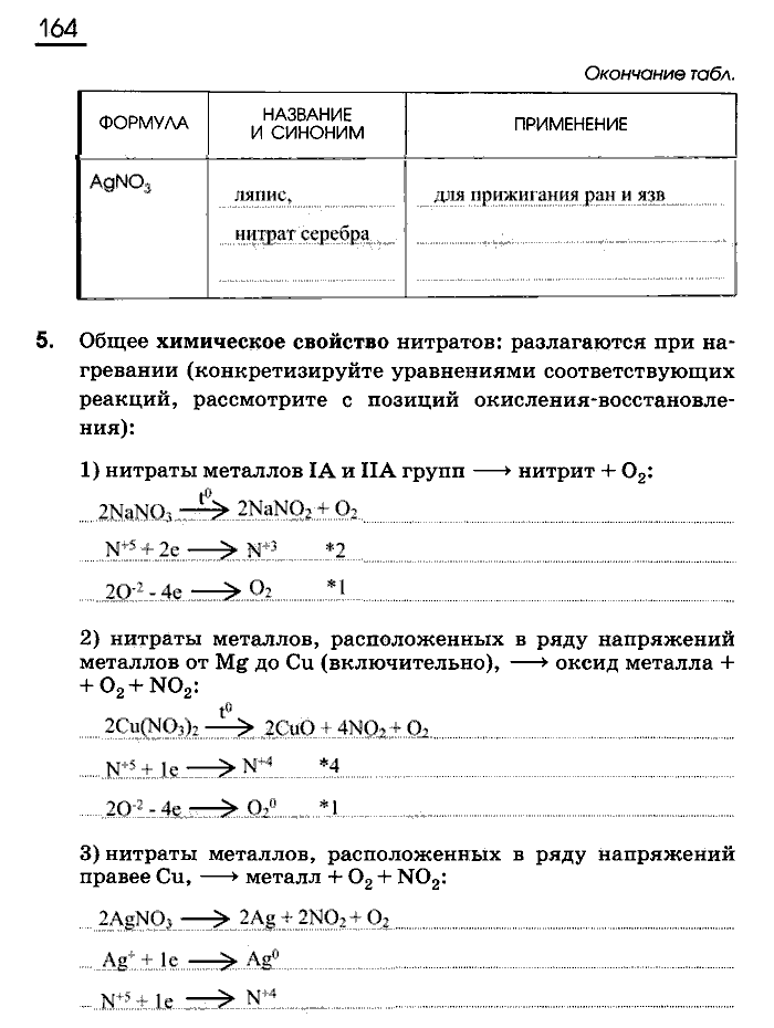 Рабочая тетрадь, 9 класс, Габриелян, Сладков, 2014, задача: 164