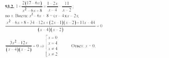 Сборник заданий, 9 класс, Кузнецова, Бунимович, 2002, Уравнения и системы уравнений Задание: 93-2