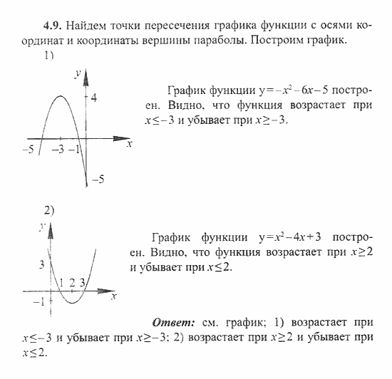 Сборник заданий для подготовки к ГИА, 9 класс, Кузнецова, Суворова, 2007, Функции Задание: 4.9