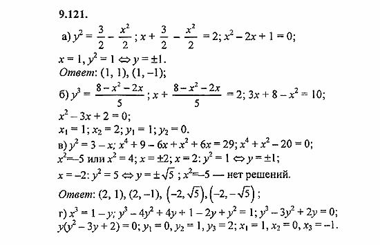 Сборник задач, 9 класс, Галицкий, Гольдман, 2011, Нелинейные системы уравнений Задание: 9.121