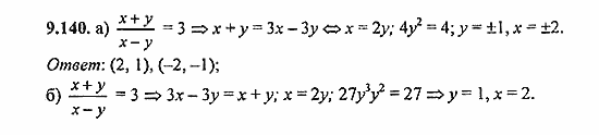 Сборник задач, 9 класс, Галицкий, Гольдман, 2011, Нелинейные системы уравнений Задание: 9.140