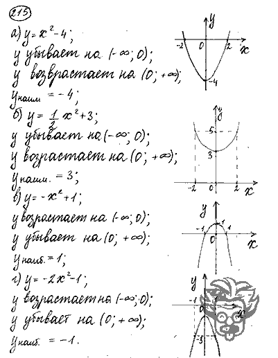 Алгебра, 9 класс, Дорофеев, Суворова, 2011 - 2015, задание: 215