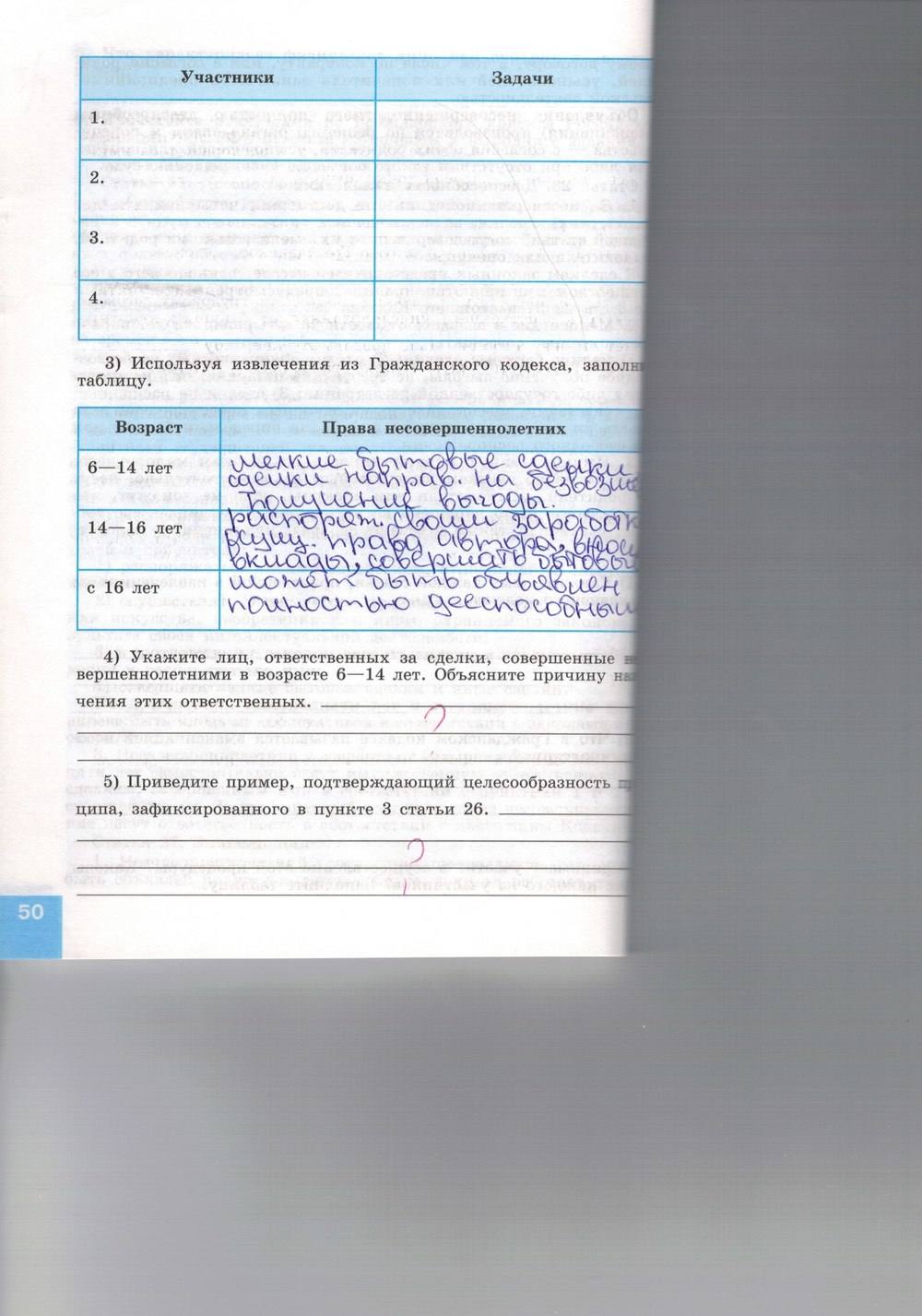 Синяя тетрадь, 9 класс, Котова О. А., Лискова Т. Е., 2015, задание: стр. 50