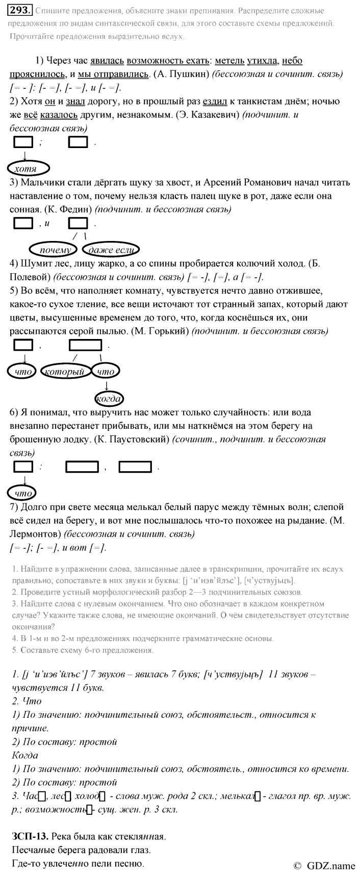 Русский язык, 9 класс, Разумовская, Львова, 2011, задание: 293