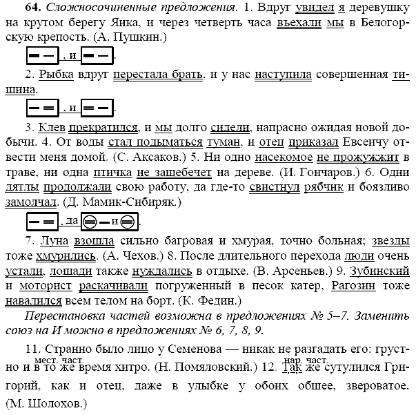 Русский язык, 9 класс, Тростенцова Л.А. Ладыженская Т.А., 2013 - 2015, задание: 64