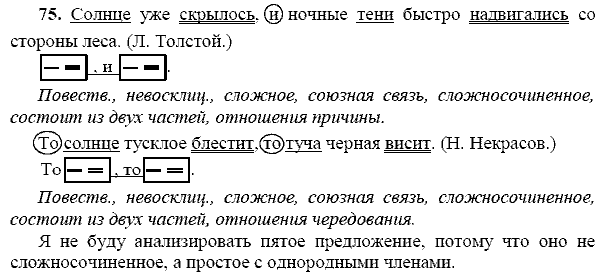 Русский язык, 9 класс, Тростенцова Л.А. Ладыженская Т.А., 2013 - 2015, задание: 75