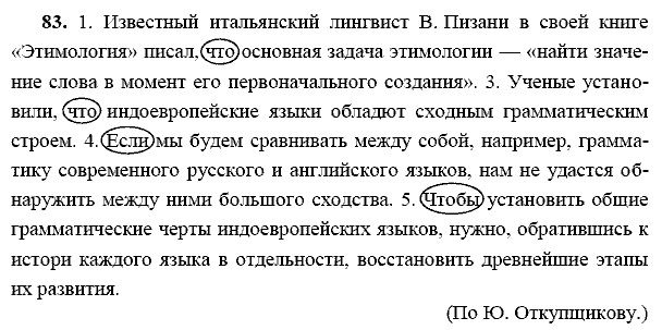 Русский язык, 9 класс, Тростенцова Л.А. Ладыженская Т.А., 2013 - 2015, задание: 83