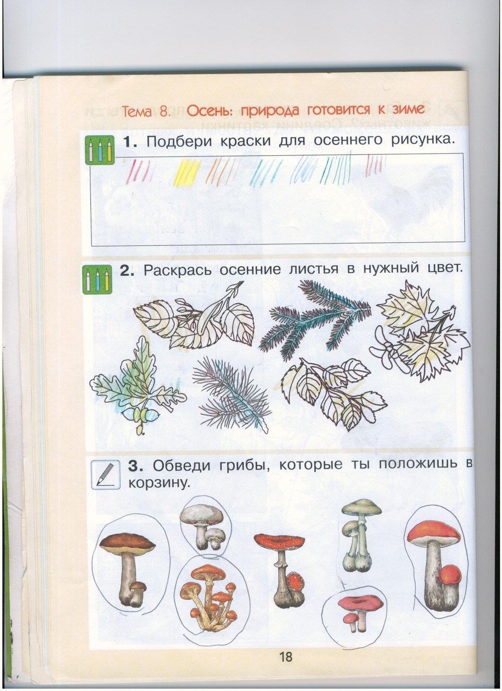 Рабочая тетрадь, 1 класс, А.А. Вахрушев, О.В. Бурский, А.С. Раутиан, 2012, задание: стр. 18