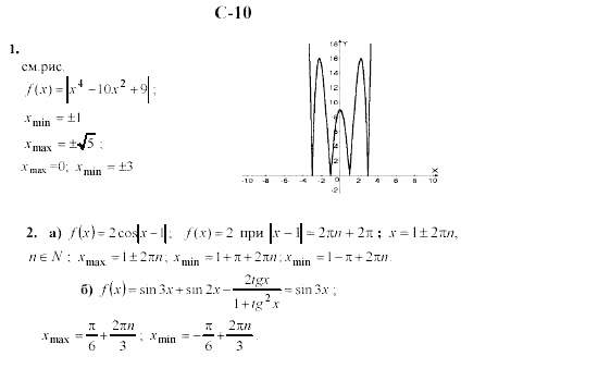 Дидактические материалы. Начала анализа, 10 класс, Ивлев, Саакян, 1999, Вариант 10 Задание: c10