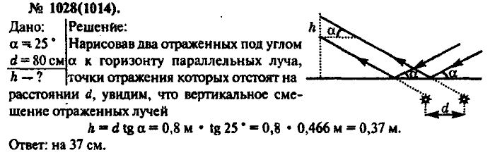 Физика, 10 класс, Рымкевич, 2001-2012, задача: 1028(1014)