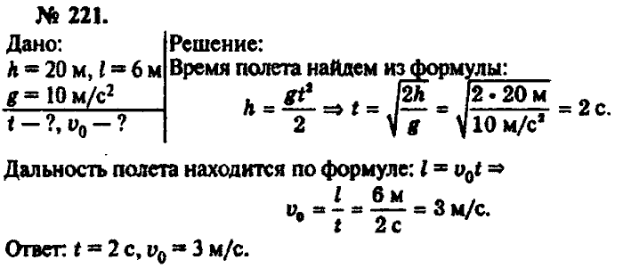 Физика, 10 класс, Рымкевич, 2001-2012, задача: 221