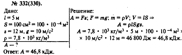 Физика, 10 класс, Рымкевич, 2001-2012, задача: 332(330)