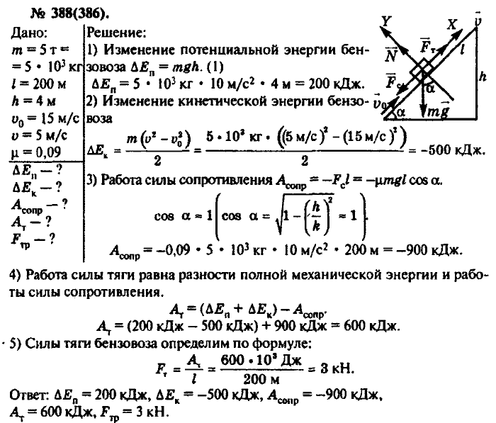 Физика, 10 класс, Рымкевич, 2001-2012, задача: 388(386)