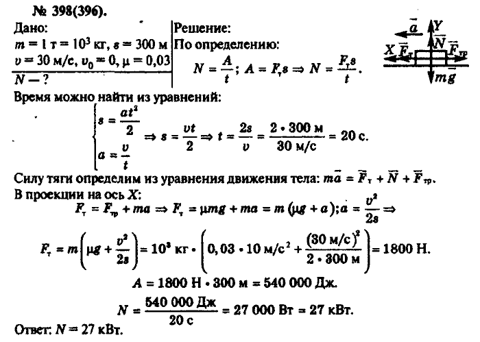 Физика, 10 класс, Рымкевич, 2001-2012, задача: 398(396)