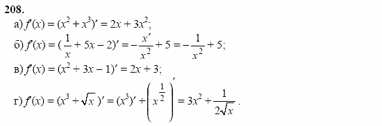 Начала анализа, 10 класс, А.Н. Колмогоров, 2001-2010, Глава II. Производная и ее применения Задача: 208