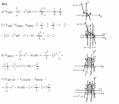 Начала анализа, 10 класс, А.Н. Колмогоров, 2001-2010, Глава III. Первообразная и интеграл Задача: 361