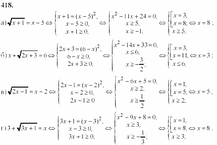 Начала анализа, 10 класс, А.Н. Колмогоров, 2001-2010, Глава IV. Показательная и логарифмическая функции Задача: 418