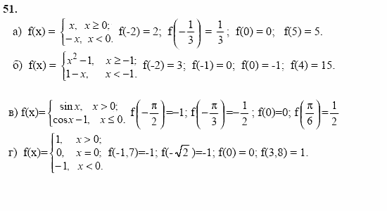 Начала анализа, 10 класс, А.Н. Колмогоров, 2001-2010, Глава I. Тригонометрические функции Задача: 51