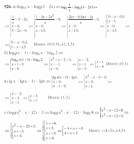 Начала анализа, 10 класс, А.Н. Колмогоров, 2001-2010, Глава IV. Показательная и логарифмическая функции Задача: 526