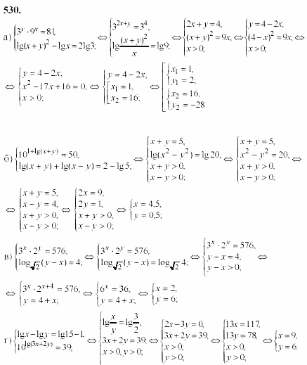 Начала анализа, 10 класс, А.Н. Колмогоров, 2001-2010, Глава IV. Показательная и логарифмическая функции Задача: 530