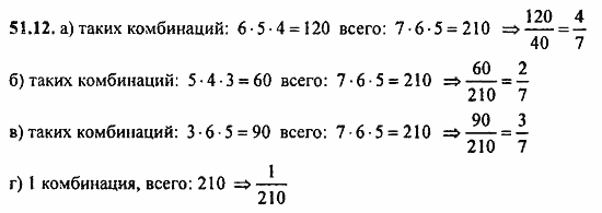 Задачник, 10 класс, А.Г. Мордкович, 2011 - 2015, § 51. Простейшие вероятностные задачи Задание: 51.12
