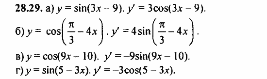 Задачник, 10 класс, А.Г. Мордкович, 2011 - 2015, § 28 Вычисление производных Задание: 28.29