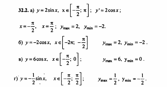 Задачник, 10 класс, А.Г. Мордкович, 2011 - 2015, § 32 Применение производной для построения наибольших и наименьших значений Задание: 32.2