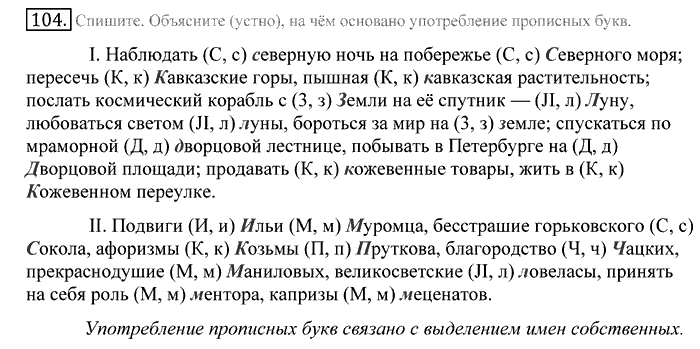 Русский язык, 10 класс, Греков, Крючков, Чешко, 2002-2011, задание: 104