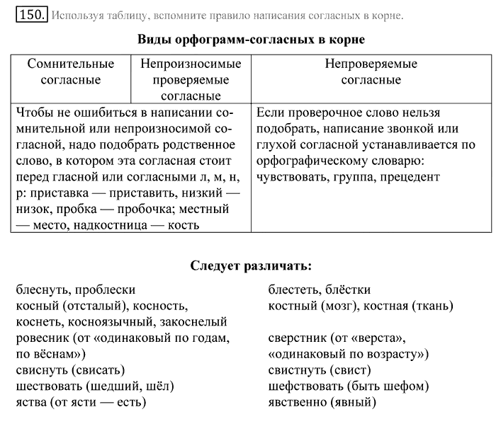 Русский язык, 10 класс, Греков, Крючков, Чешко, 2002-2011, задание: 150