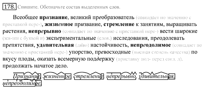 Русский язык, 10 класс, Греков, Крючков, Чешко, 2002-2011, задание: 178