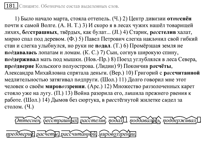 Русский язык, 10 класс, Греков, Крючков, Чешко, 2002-2011, задание: 181
