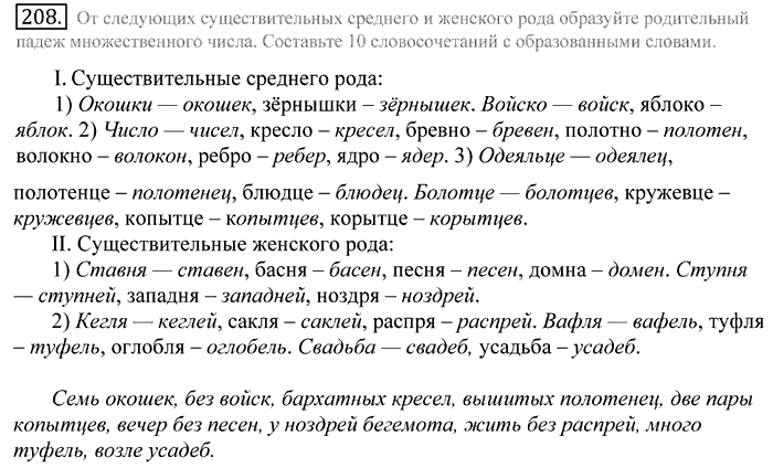 Русский язык, 10 класс, Греков, Крючков, Чешко, 2002-2011, задание: 208