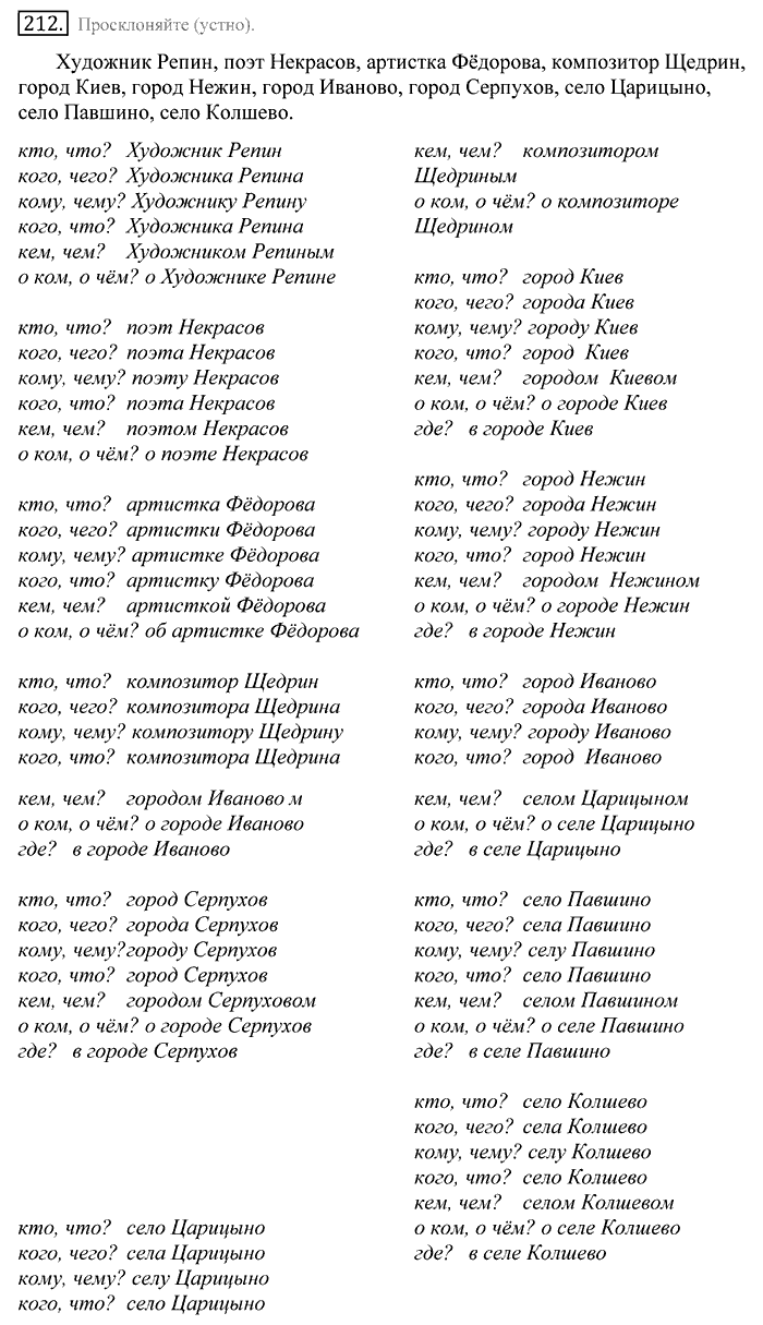 Русский язык, 10 класс, Греков, Крючков, Чешко, 2002-2011, задание: 212