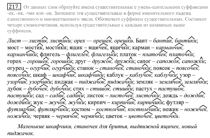 Русский язык, 10 класс, Греков, Крючков, Чешко, 2002-2011, задание: 217