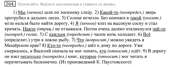 Русский язык, 10 класс, Греков, Крючков, Чешко, 2002-2011, задание: 264
