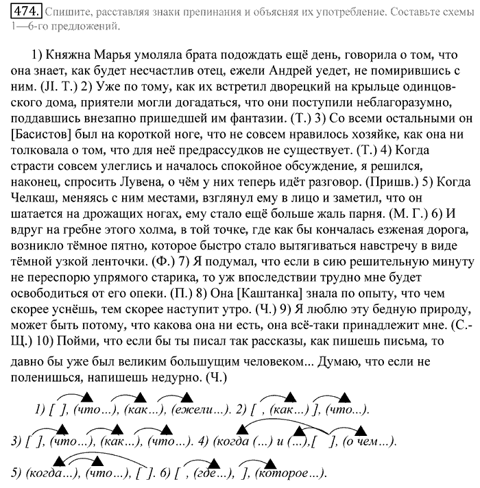 Русский язык, 10 класс, Греков, Крючков, Чешко, 2002-2011, задание: 474