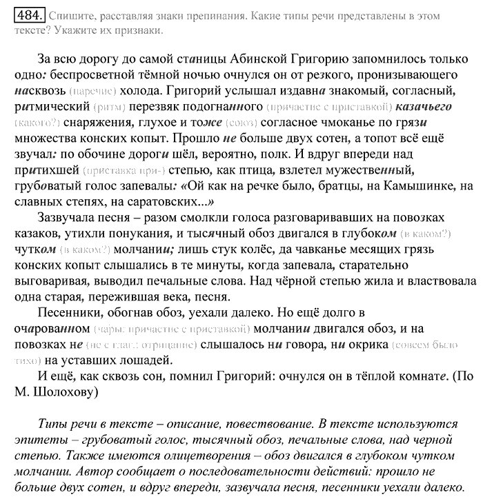 Русский язык, 10 класс, Греков, Крючков, Чешко, 2002-2011, задание: 484
