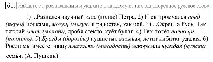 Русский язык, 10 класс, Греков, Крючков, Чешко, 2002-2011, задание: 61