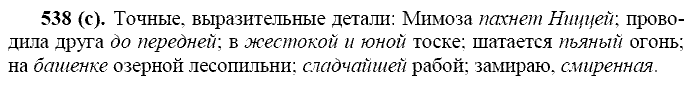 Базовый уровень, 10 класс, Власенков А.И., Рыбченкова Л.М., 2009-2014, задание: 538 (с)