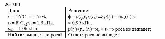 Оптика. Тепловые явления. Строение и свойства вещества, 11 класс, Громов, Родина, 2001-2012, задачи и упражнения Задача: 204