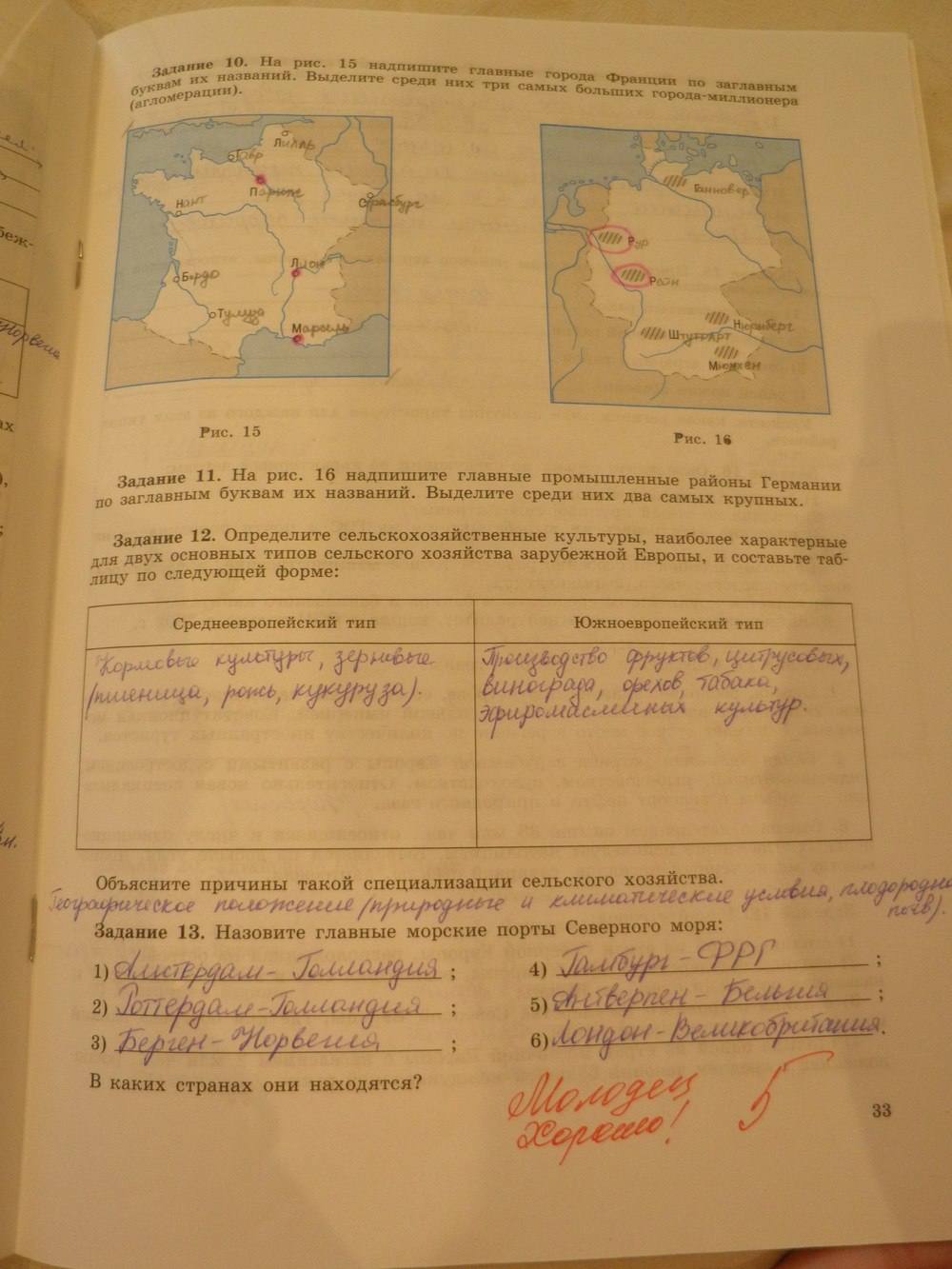 География, 11 класс, Максаковский В.П, 2014 - 2015, задание: стр. 33
