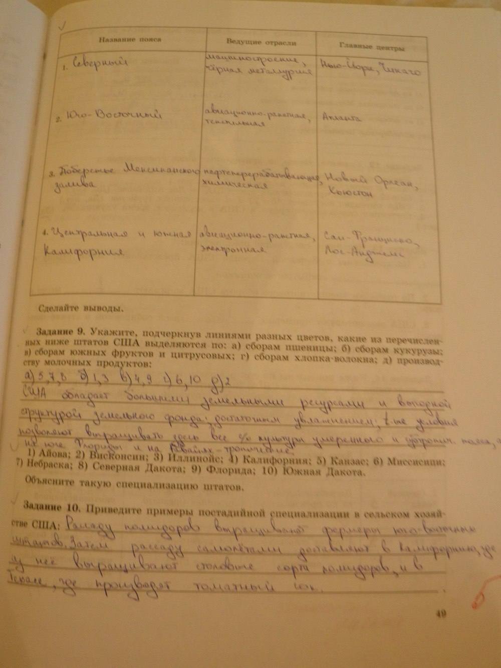 География, 11 класс, Максаковский В.П, 2014 - 2015, задание: стр. 49