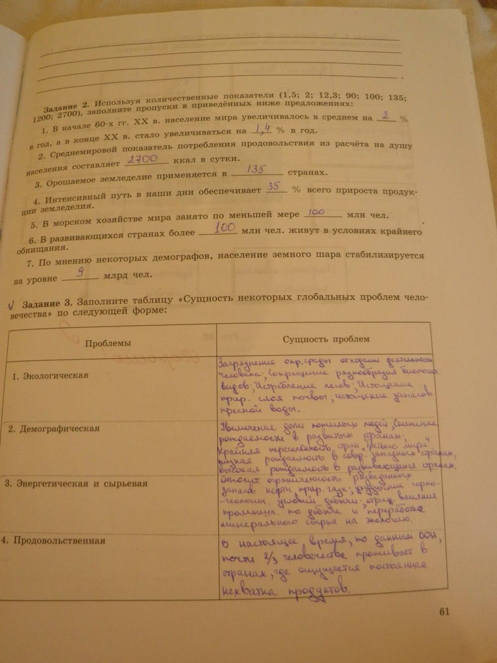 География, 11 класс, Максаковский В.П, 2014 - 2015, задание: стр. 61
