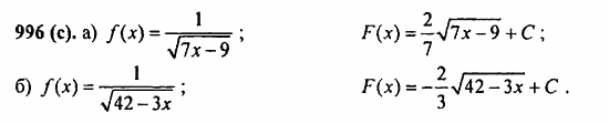 ГДЗ Алгебра и начала анализа. Задачник, 11 класс, А.Г. Мордкович, 2011, Глава 8. Первообразная и интеграл, § 48. Первообразная Задание: 996(с)